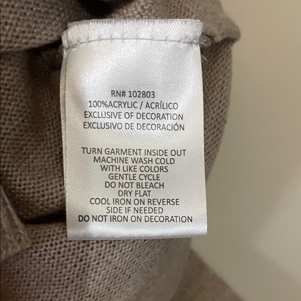 BRIGGS|Light Taupe Ruffle Shawl Sweater with Buckle Detail|Small|EUC - Picture 7 of 13